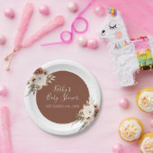 Boho Arch Terracota White Floral Party Papieren Bordje (Feest)