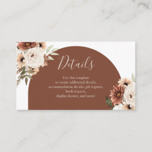 Boho Arch Terracotta Baby shower Details Kaart