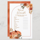 Boho Arch Terracotta Floral Word Scramble (Voorkant / Achterkant)