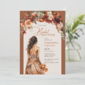 Boho arch terracotta herfst floral vrijgezellenfee kaart (Staand voorkant)