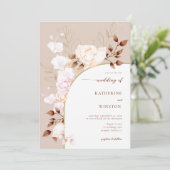 Boho Arch Terracotta Herfst Wreath Floral Wedding Kaart (Staand voorkant)