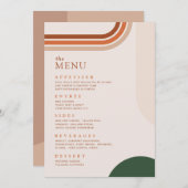 Boho Arch Terracotta Roest Beige Diner Menu (Voorkant / Achterkant)