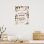 Boho arch Terracotta rozen salie unplugged ceremon Poster (Keuken)