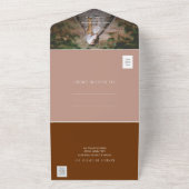 Boho Arch Terracotta Wedding Uitnodiging met foto (Buitenkant)