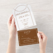 Boho Arch Terracotta Wedding Uitnodiging met foto (Afscheurbaar)