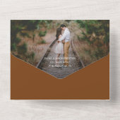 Boho Arch Terracotta Wedding Uitnodiging met foto (Achterkant)