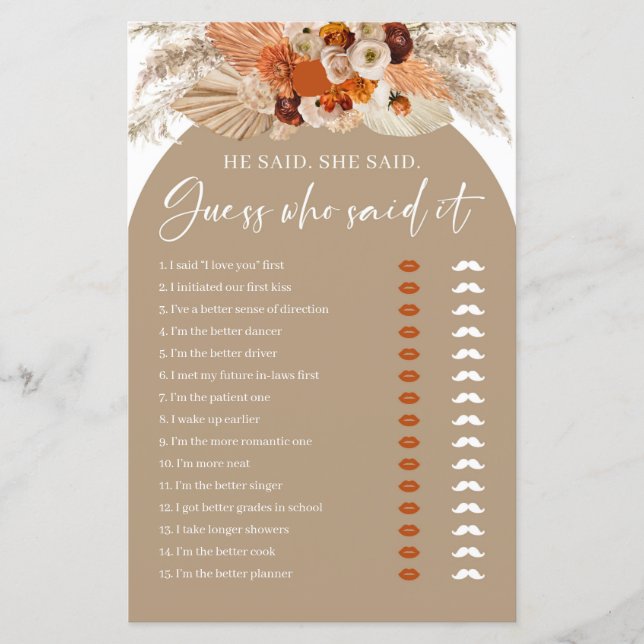 Boho arch terracotta zei dat ze een bruidsspel zei (Voorkant)