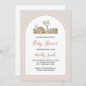 Boho Arch Toys Terracotta Rainbow Baby shower Kaart (Voorkant / Achterkant)