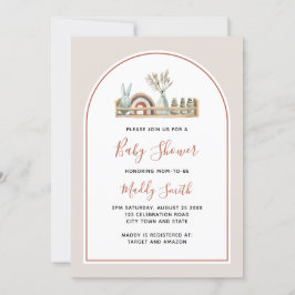 Boho Arch Toys Terracotta Rainbow Baby shower Kaart