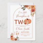 Boho Arch verbrandde oranje pompoen 2e verjaardag Kaart (Voorkant)