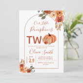 Boho Arch verbrandde oranje pompoen 2e verjaardag Kaart (Staand voorkant)
