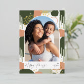 Boho Arch | Verticale foto Kwanzaa Folie Feestdagenkaart (Staand Voorkant)