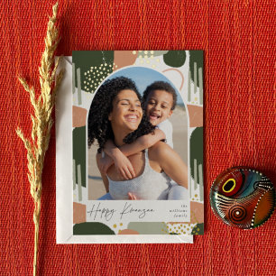 Boho Arch Verticale foto Kwanzaa Folie Feestdagenkaart