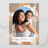 Boho Arch | Verticale foto Kwanzaa Folie Feestdagenkaart (Voorkant)