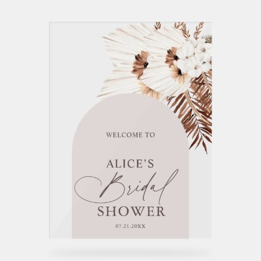 Boho Arch Vrijgezellenfeest welkom acryl teken Acryl Bord (Voorkant)