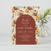 Boho arch waterverf terracotta geel wilde bloemen kaart (Staand voorkant)