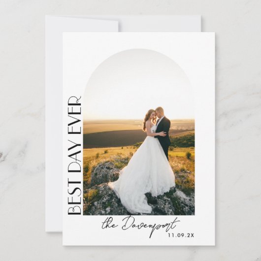 Boho Arch Wedding Foto Dank je Bedankkaart (Voorkant)