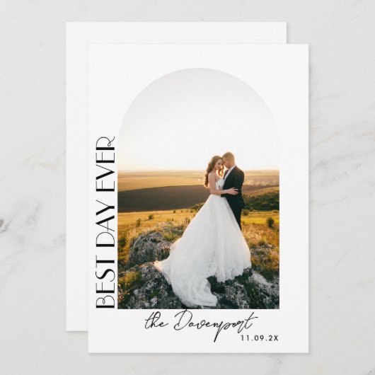 Boho Arch Wedding Foto Dank je Bedankkaart (Voorkant / Achterkant)