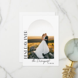 Boho Arch Wedding Foto Dank je Bedankkaart