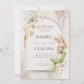 Boho Arch Wedding Invitation Set | Bewerkbare mini Kaart (Voorkant)