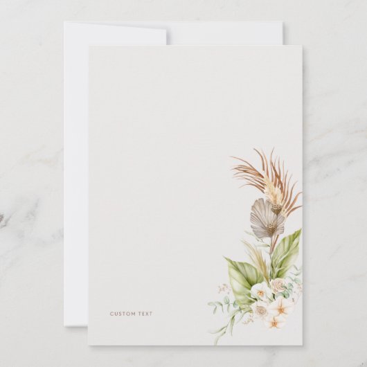 Boho Arch Wedding Invitation Set | Bewerkbare mini Kaart (Achterkant)