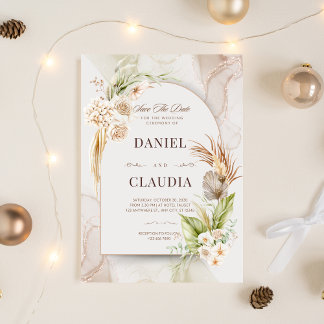 Boho Arch Wedding Invitation Set | Bewerkbare mini Kaart