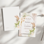 Boho Arch Wedding Invitation Set | Bewerkbare mini Kaart