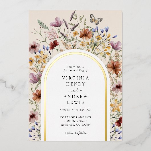 Boho Arch Wedding Uitnodiging (Voorkant)