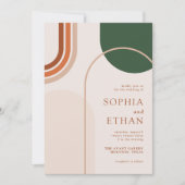 Boho Arch Wedding Uitnodiging Terraccota Rust Beig (Voorkant)