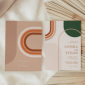 Boho Arch Wedding Uitnodiging Terraccota Rust Beig