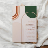 Boho Arch Wedding Uitnodiging Terraccota Rust Beig