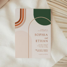 Boho Arch Wedding Uitnodiging Terraccota Rust Beig