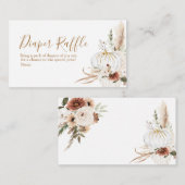 Boho Arch White Baby shower Diaper Raffle Informatiekaartje (Voorkant / Achterkant)