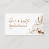 Boho Arch White Baby shower Diaper Raffle Informatiekaartje (Voorkant)