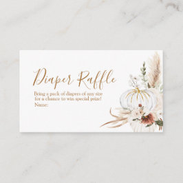 Boho Arch White Baby shower Diaper Raffle Informatiekaartje