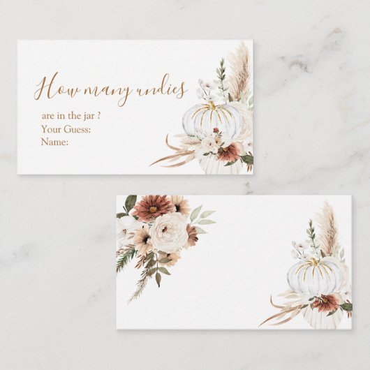 Boho Arch White pompoen hoeveel eenheden er zijn Informatiekaartje (Voorkant / Achterkant)