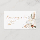 Boho Arch White pompoen hoeveel Snoepjes Informatiekaartje (Voorkant)