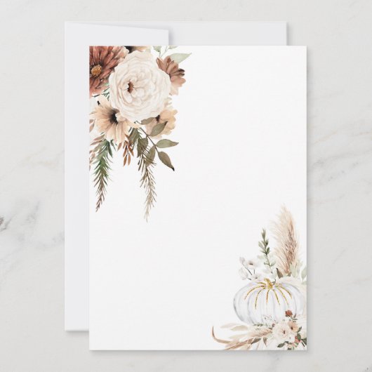 Boho Arch White Pumpkin 2e verjaardag Pampas Grass Kaart (Achterkant)