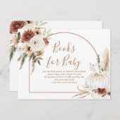 Boho Arch White Pumpkin - Breng een boekenbrokje Uitnodiging Briefkaart (Voorkant / Achterkant)