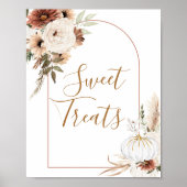 Boho Arch White Pumpkin Floral Sweet Trets bord Poster (Voorkant)