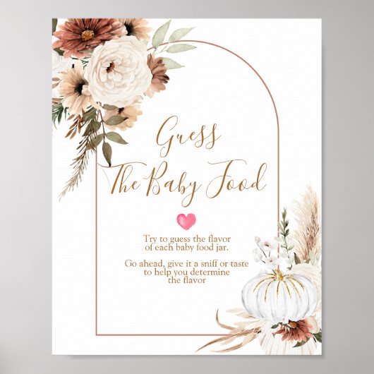 Boho Arch White Pumpkin Raad het Baby Poster (Voorkant)