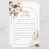 Boho Arch White Pumpkin Waterverf wenst Baby (Voorkant / Achterkant)