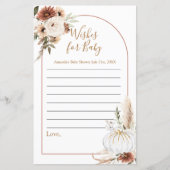 Boho Arch White Pumpkin Waterverf wenst Baby (Voorkant)