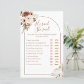 Boho Arch White Pumpkin zei dat ze Kaart zei (Staand voorkant)