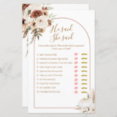 Boho Arch White Pumpkin zei dat ze Kaart zei (Voorkant / Achterkant)