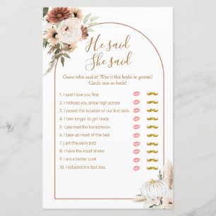 Boho Arch White Pumpkin zei dat ze Kaart zei
