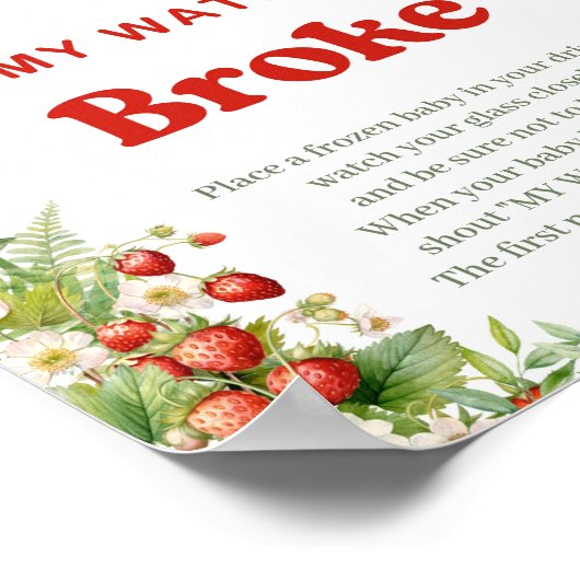 Boho Arch Wilde Aardbei Mijn Water Gebroken spel Poster (Hoek)