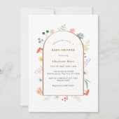 Boho Arch Wildflower Bloemen Lijst Baby shower Kaart (Voorkant)