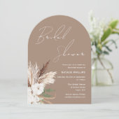 Boho Arch Witte Bloemen Vrijgezellenfeest Kaart (Staand voorkant)