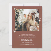 Boho Arch Zalig Kerstmis Terracotta Foto Feestdagenkaart (Achterkant)